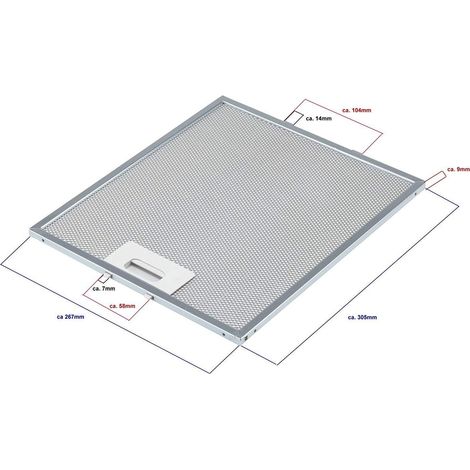 FILTRO CAPPA ELICA GRI0009219A- 1010GY METALLICO 305x267x9mm mm F 239