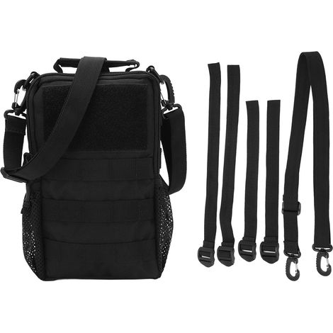 Wasserdichter Fahrradrucksack aus Nylon, großes Fassungsvermögen, wendbares Design, robust für Outdoor-Ausrüstung, schwarz