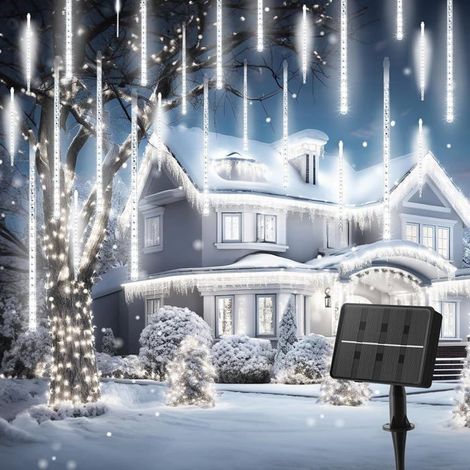 Guirlande lumineuse - ULISEM - Pluie de météores - 20 tubes - 480 LED - Énergie solaire étanche (1/4)