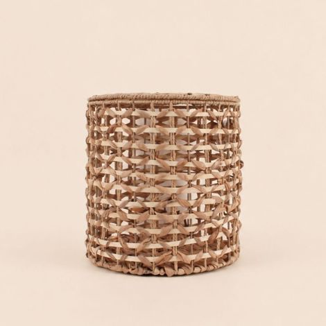 Panier à couvercle en jacinthe d'eau tressée 36cm (1/5)