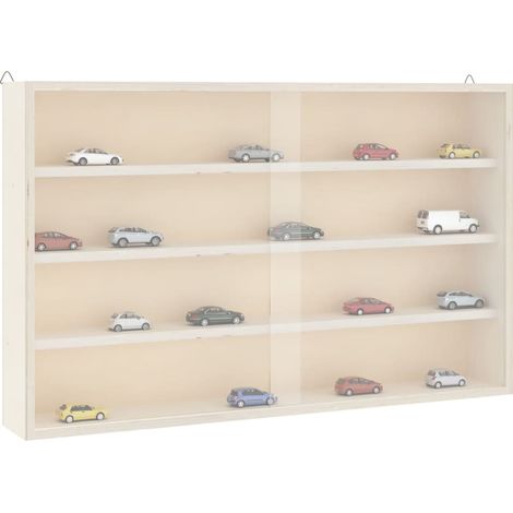 Sammlervitrine aus Holz mit Türen 60 x 8,5 x 37 cm