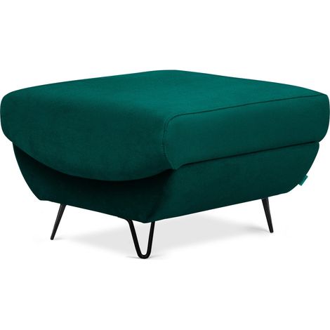 Pouf en velours ZURIK – Confort et praticité-Vert forêt (1/5)