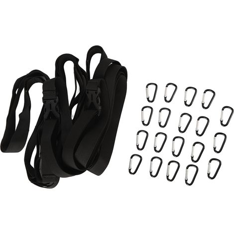 Corde à linge portable de camping 18,7ft avec 19 crochets, sangle de tente pour séchage de vêtements en extérieur, corde à suspendre robuste pour jardin, caravane et bivouac. (1/5)