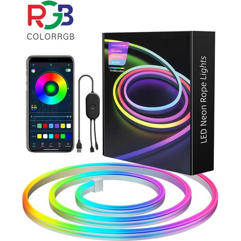 Bande lumineuse LED néon RGB (RGB, 4 m) - Synchronisation musicale, design personnalisable, contrôle via application (1/5)
