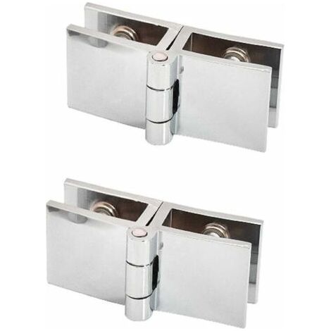 PCS 180 degrés clip de porte en verre charnière sans verre de perçage à charnière en verre pour épaisseur de verre 5mm - 8mm (1/4)