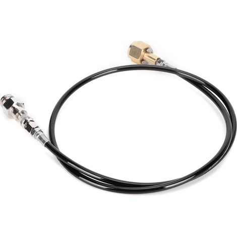 Ortviai Adaptateur de Recharge pour Bouteille CO2 W21.8-14 avec Tuyau Noir de 127 cm en Acier Inoxydable et Laiton (1/4)