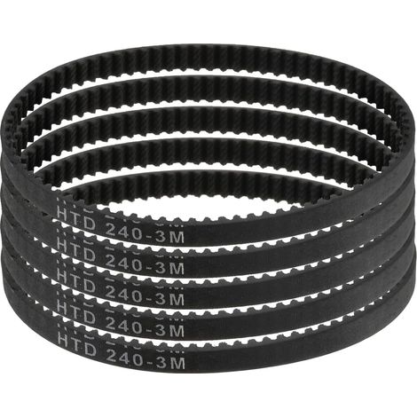 5pcs HTD-3M Courroie de Distribution en Caoutchouc 80 Dents, 240mm Longueur de Pas x 6mm Largeur x 2.4mm Hauteur, Courroie de Poulie en Boucle Fermée (1/5)