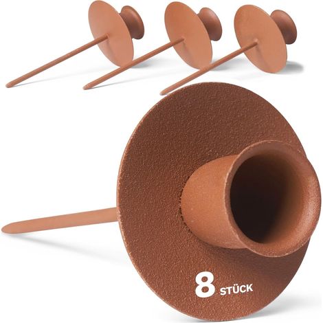Ensemble de 8 supports à bougies, épingles rouille