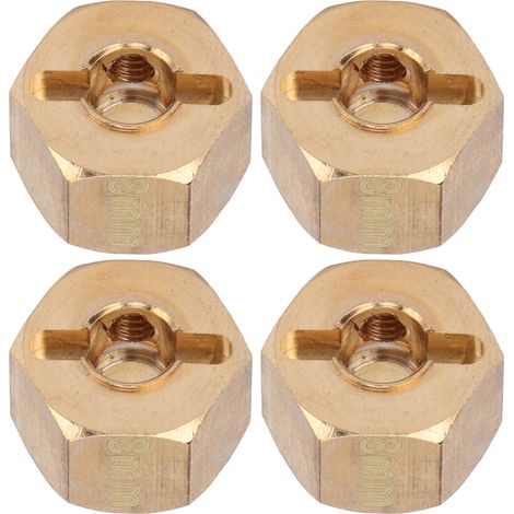 4 pièces d'adaptateur hexagonal 12mm pour moyeu élargi de roue, compatible SCX10 90046 GN7 CC01 voitures RC 1/10, 8mm (1/5)