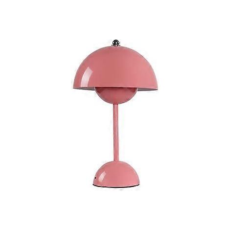 Wiederaufladbare LED-Tischleuchte mit Touch-Schalter, wiederaufladbar, im Blumenknospen-Pilz-Design, Wohnzimmerdeko, Schreibtisch-Nachttischlampe (Rosa)