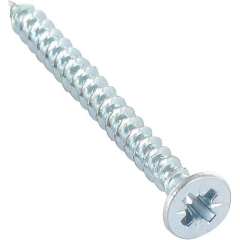 VBA Vis bois agglo Tête fraisée Pozi N°2 4.5X40 Percée Acier zingué - 200 pièces (1/4)