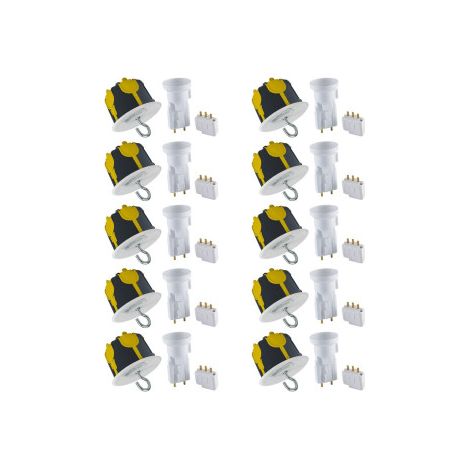 Legrand - Batibox - LOT de 10 Kit point de centre DCL BBC + Douille/Fiche SIB - Ru00e9f. : 089377Lx10+11127x10 (1/5)