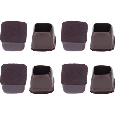Kit de 8 protections de pieds de chaise en TPE pour sols et meubles, compatible avec tables et tabourets, marron, taille L.