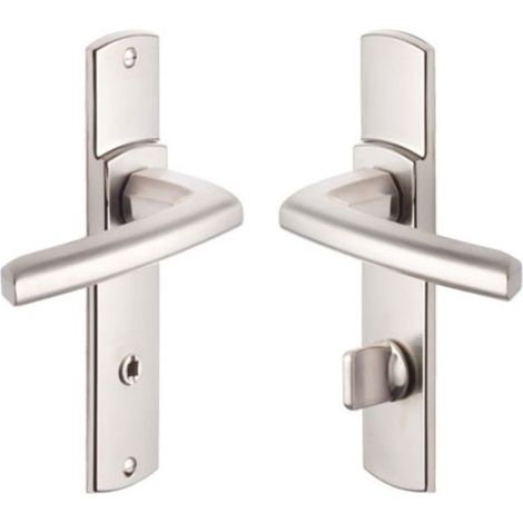 Set de Poignée de Porte sur Plaque - Version à Condamnation pour Porte de WC (1/5)