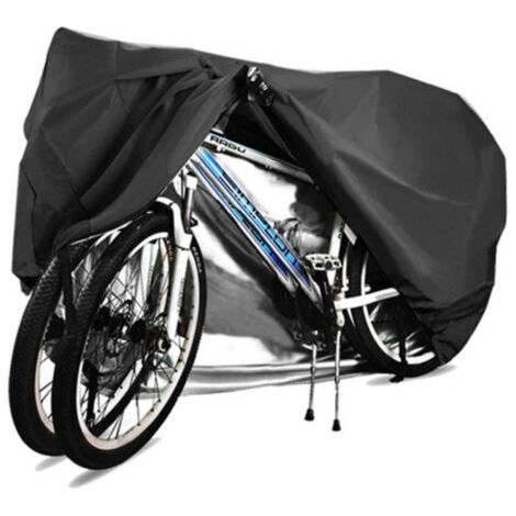 Fahrradabdeckung Seite an Seite, regendicht, sonnenschutzfest und staubdicht Wasserdichtes Band 210D-210D-2XL Größe Seite an Seite (0,6 kg) 200x 85 x 110 cm schwarz (1/5)