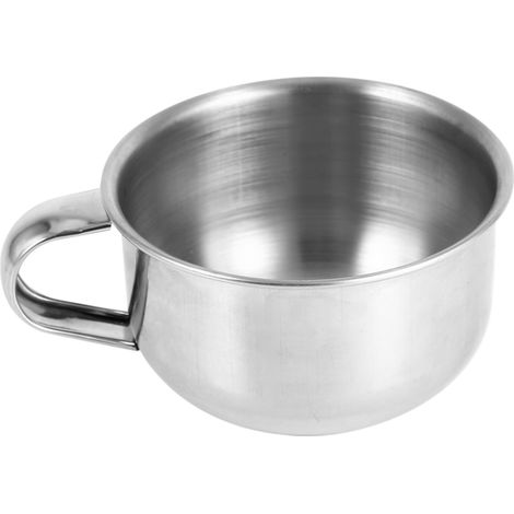 Bol à savon à raser en acier inoxydable, tasse pour mousse de rasage homme, outil de nettoyage pour lame de rasoir (1/5)