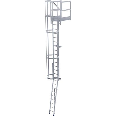 Steigleiter mit versenkbarer Basis - von 2.00m bis 2.50m - mit Ausstiegstritt 0.60m - CS25-EBC2-CPSH60