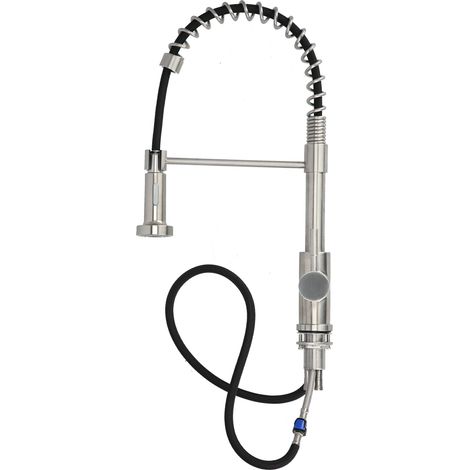 Robinet de cuisine orientable à ressort, eau froide et chaude, en acier inoxydable, pour évier (sans flexible) (très lourd et grande taille) (1/5)
