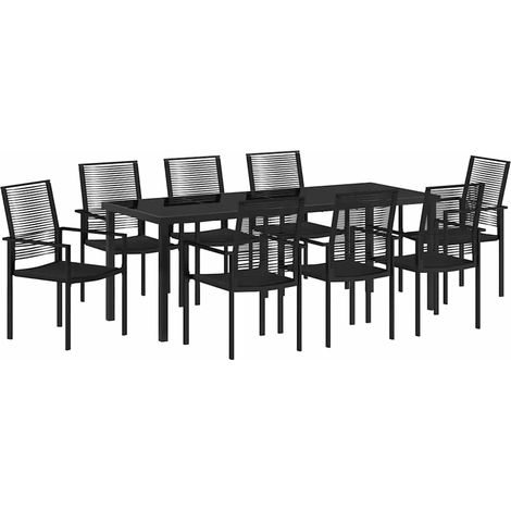 Maison Exclusive - Set da Pranzo per Giardino 9 pcs Nero