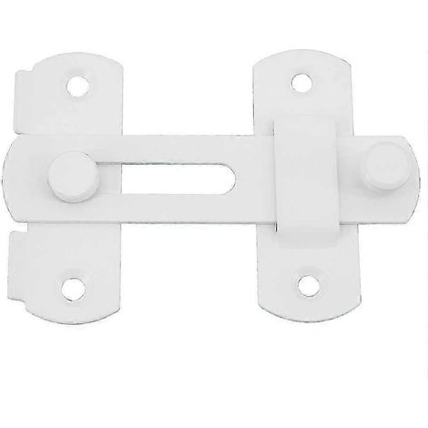 Lot de 2 verrous coulissants à bascule, compatibles avec portes, fenêtres, placards et jardins, en acier inoxydable blanc brillant, dimensions : 70 x 50 mm. WHBYV (1/4)