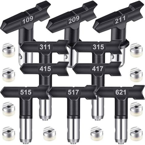 Ugelli reversibili adatti per macchine pneumatiche di verniciatura a spruzzo: 109 213 311 315 413 (1/4)