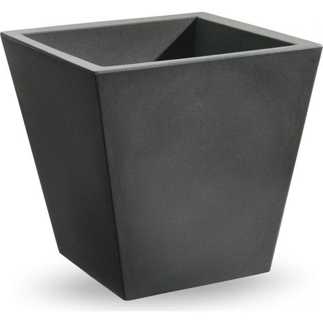 Vaso quadrato in resina "Cosmos" 50 cm. Antracite