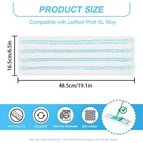 Geeignet für 3 Nachfüllpackungen Profi XL Micro Duo extra dicke Mikrofasertücher für Wischmopps. (1/5)