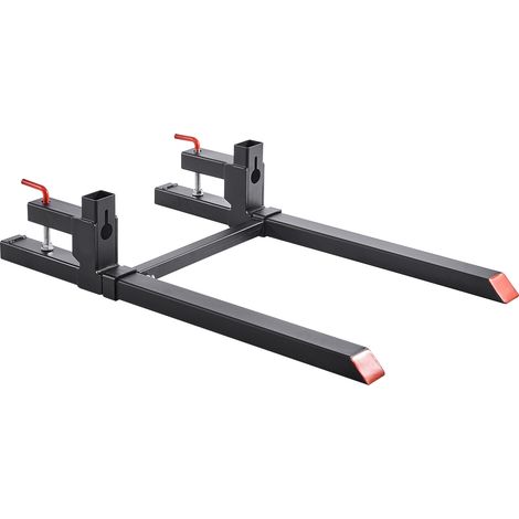 Mophorn Abrazadera de horquillas para tractor con capacidad de carga de 907 kg, longitud total de 109 cm, incluye barra estabilizadora ajustable, diseño resistente, ideal para pala cargadora y tractor