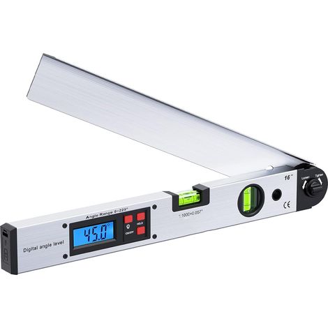 Digitaler Winkelmesser – Winkellineal mit Wasserwaage, hintergrundbeleuchtetem LCD-Display und Haltefunktion – Präzises Messwerkzeug für die Holzbearbeitung (1/4)