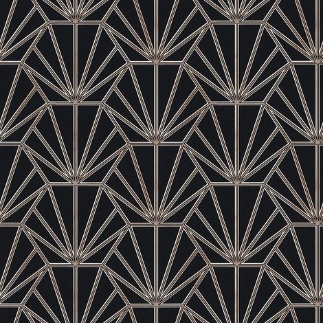 Papiers peints intissés motif idéal pour salon | Papier peint noir à motif style art déco | Tapisserie élégante noire et dorée - 10,05 x 0,53 m (1/5)