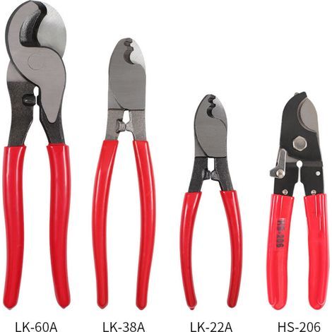 Lot de 4 Jeu de coupe-fils pour électriciens, coupe-câbles électriques robustes, Coupe-câbles et coupe-fils pour électriciens, coupe-fils LK-60A /LK-38A/LK-22A/HS-206 (1/5)
