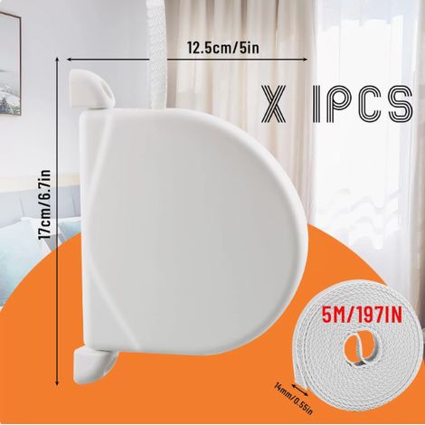 Memkey – Enrouleur manuel pour volet roulant – Couvercle amovible pour changement rapide de sangle – Finition en PVC blanc – Orientation 180° (1/5)
