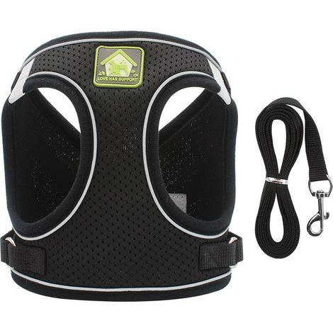 Harnais pour chat réglable Gilet respirant avec bande réfléchissante Confort optimal pour promenades S'adapte à toutes tailles (1/5)