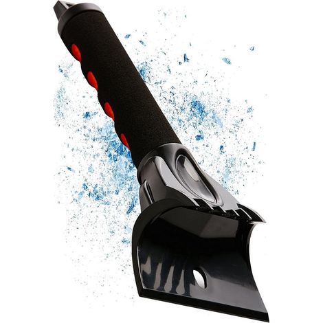 Raschietto per ghiaccio per auto ergonomico professionale, veloce e resistente - Raschietto per neve nero efficiente e sicuro - Realizzato in ABS di alta qualità - Morbido e resistente (1/5)