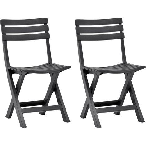 Klappbare Gartenstühle 2 Stk. Kunststoff Anthrazit