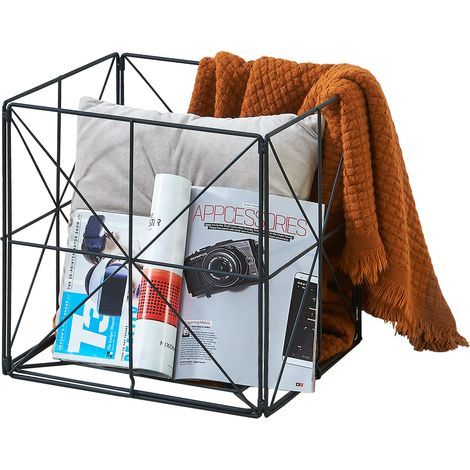 Porte-revues Temse métal 40 x 40 x 40 cm noir [en.casa] (1/5)