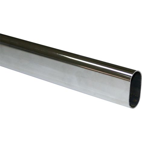 Tube de penderie ovale - Décor : Chromé - Epaisseur : 0,7 mm -
