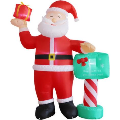 Babbo Natale gonfiabile con cassetta della posta StarryLights 210 cm - una decorazione natalizia unica per il giardino e la casa (1/4)