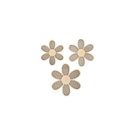 Lntyq 3 Bohemian Daisy Wanddeko, Gänseblümchen-Wanddekoration, Boho Gänseblümchen-Wanddeko aus Holz, Boho Gänseblümchen-Wanddekoration (1/5)