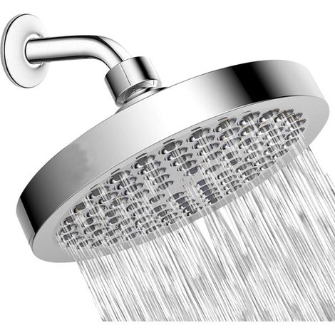Pommes de douche - 6 Pouces Tête de Douche de Bain, Pommeau Douche Rond Pivotable, Douche pluie Economie d'Eau et Haute Pression pour Salle de Bain, chromée-1pc (1/5)