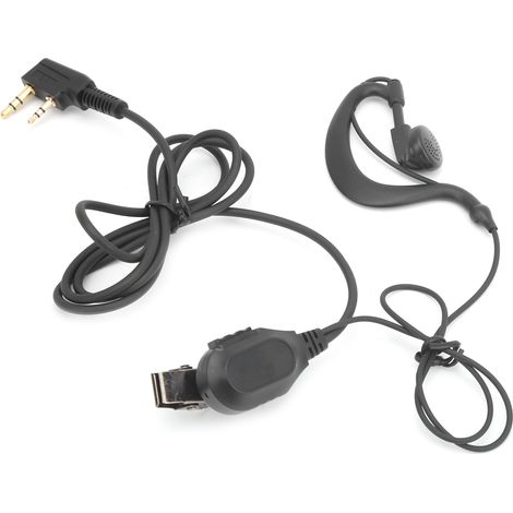 Casque audio noir de 145 cm (57 pouces) pour talkie-walkie Kenwood séries TK/TH (1/5)