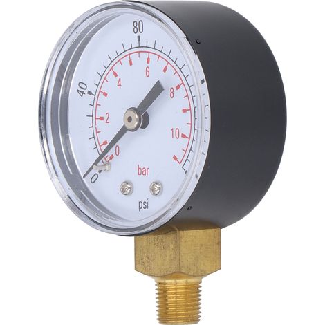 Manomètre axial acier inoxydable 0-160 psi 0-11 bar filetage 1/8 NPT cadran 50 mm pour air eau carburant (1/5)