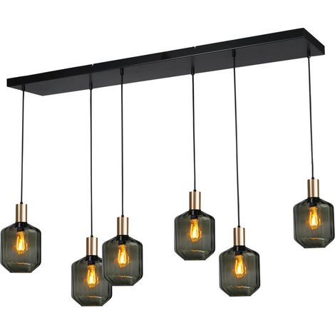 Lampe suspendue 6 lumières - dorée - Porto avec verres verts Jagger - 2711-05-02-130-25610