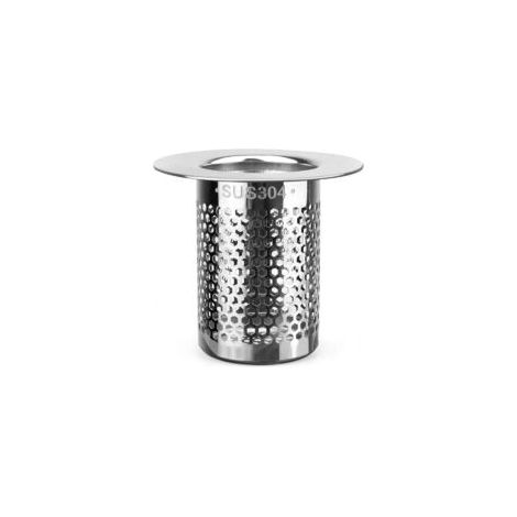Filtro per capelli da doccia, 5,5 x 5 cm, filtro per lavello in acciaio inox argento - Filtro per scarico vasca da bagno per cucine, bagni, balconi - Crezuo