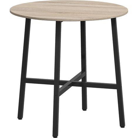 Table ronde style industriel VONIA aspect bois naturel (1/5)