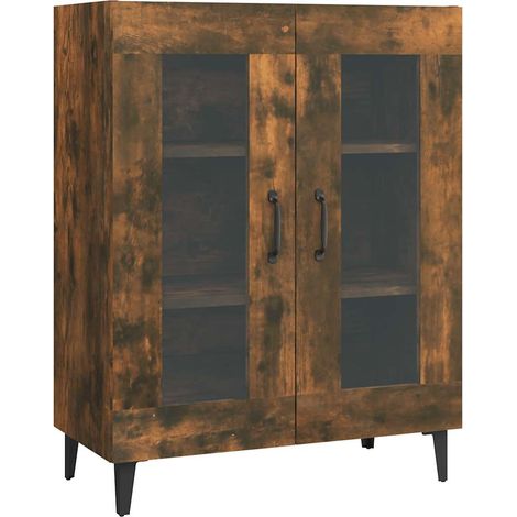 Buffet Moderne Meuble de rangement - chêne fumé 69,5x34x90 cm bois d'ingénierie fr15782 (1/5)