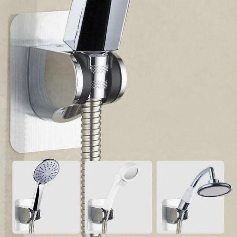 Supporto per soffione doccia a ventosa, non richiede foratura, soffione doccia regolabile per il bagno, base fissa (1/4)