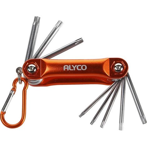 JUEGO 8 LLAVES TORX EN NAVAJA METÁLICA ALYCO ORANGE