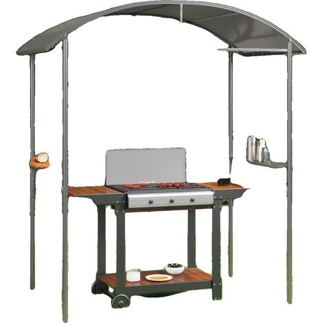 Abri de barbecue, structure en acier, design résistant aux intempéries, noir (1/5)