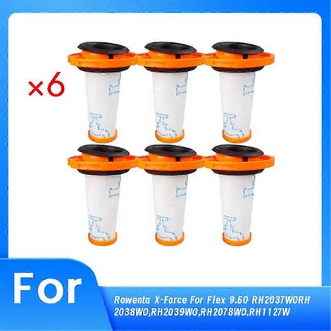 Lot de 6 filtres pour aspirateur sans fil Rowenta X-FORCE FLEX 9.60 (1/5)